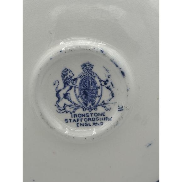 Staffordshire Victoria Flow Blue Rose Ironstone Small Plate 6.5” - Picture 7 of 7
